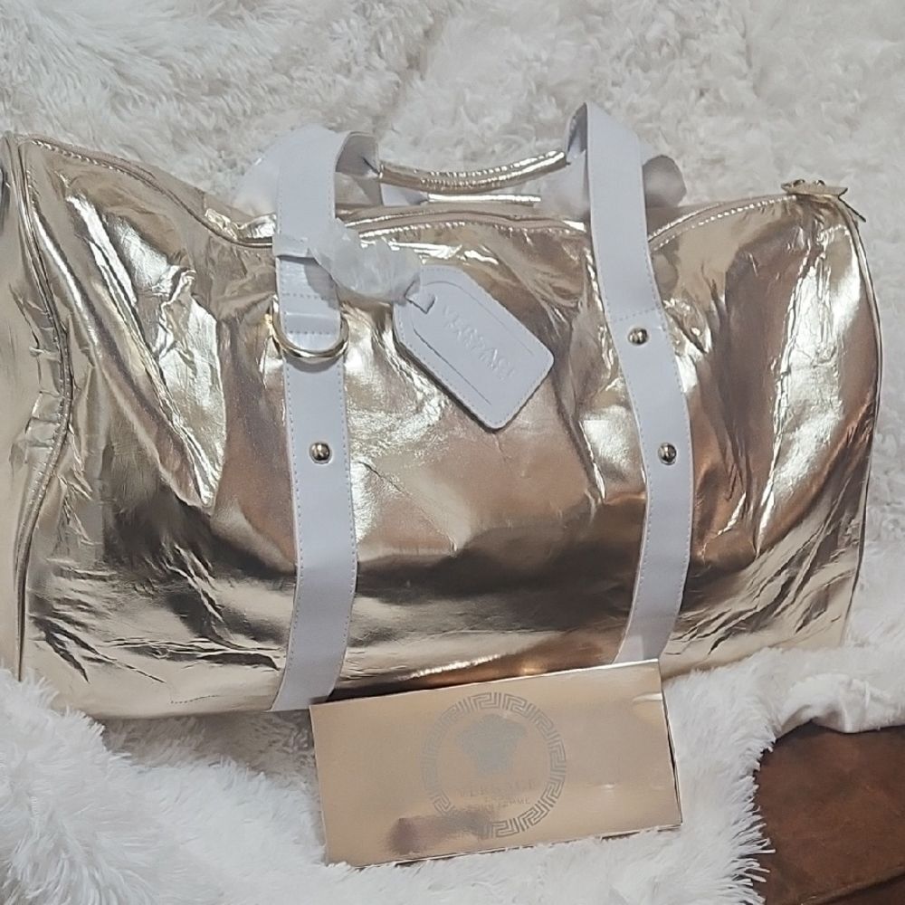 Versace Parfums Gold and White Design Bag